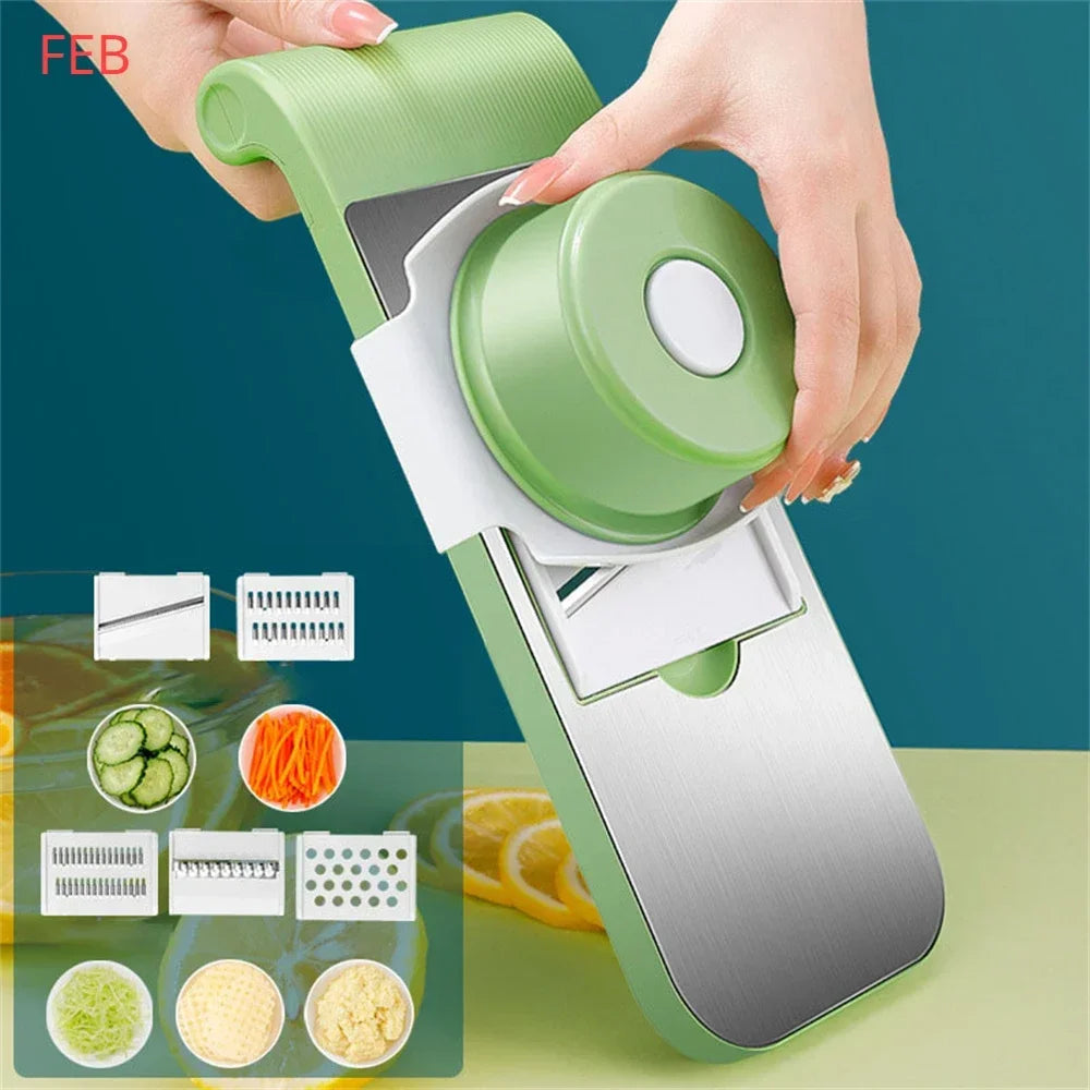 Stainless Steel Multifunctional Vegetable Slicer with Safety hand Guard