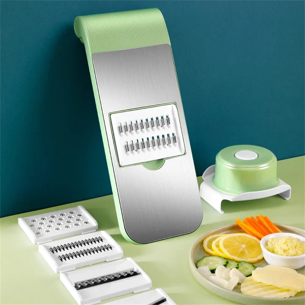 Stainless Steel Multifunctional Vegetable Slicer with Safety hand Guard